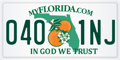 FL license plate 0401NJ