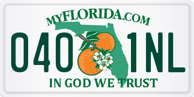 FL license plate 0401NL