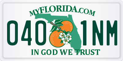 FL license plate 0401NM