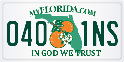 FL license plate 0401NS