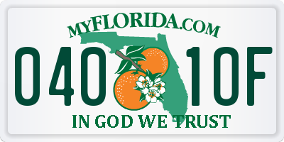FL license plate 0401OF