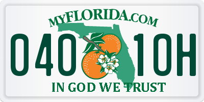 FL license plate 0401OH