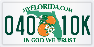 FL license plate 0401OK