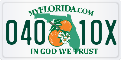 FL license plate 0401OX