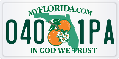 FL license plate 0401PA