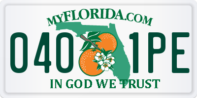 FL license plate 0401PE