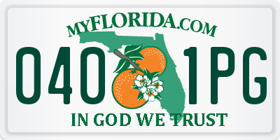 FL license plate 0401PG
