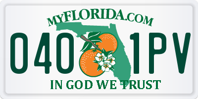 FL license plate 0401PV