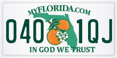 FL license plate 0401QJ