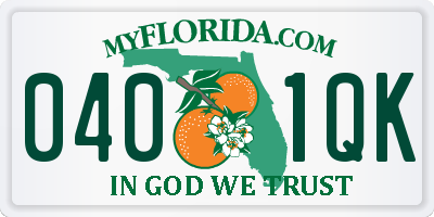 FL license plate 0401QK