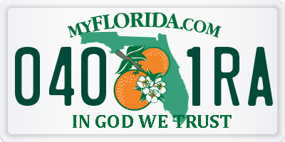 FL license plate 0401RA