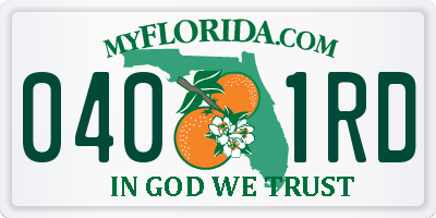 FL license plate 0401RD