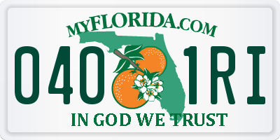 FL license plate 0401RI