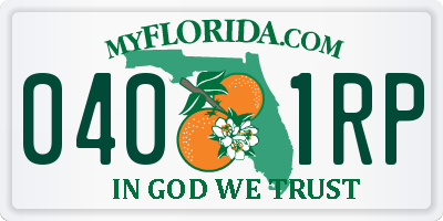 FL license plate 0401RP