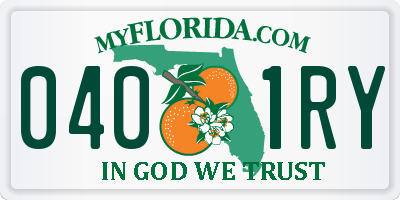 FL license plate 0401RY