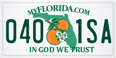 FL license plate 0401SA