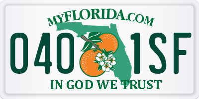 FL license plate 0401SF