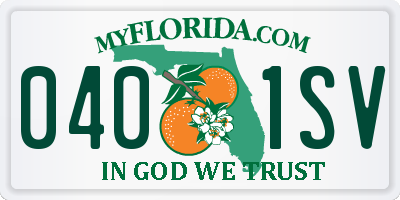 FL license plate 0401SV