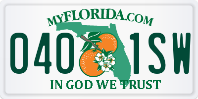 FL license plate 0401SW