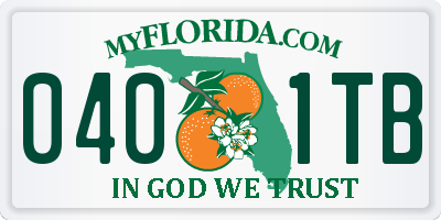 FL license plate 0401TB