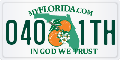 FL license plate 0401TH