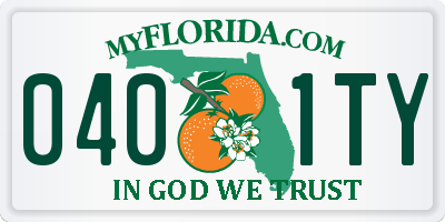 FL license plate 0401TY