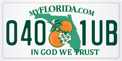 FL license plate 0401UB