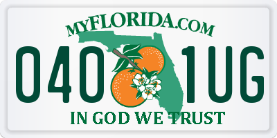 FL license plate 0401UG