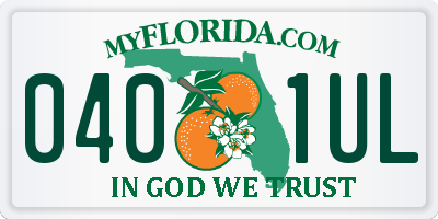 FL license plate 0401UL