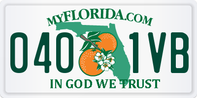 FL license plate 0401VB