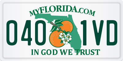 FL license plate 0401VD