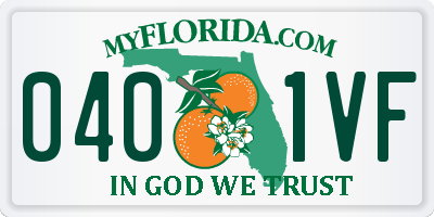 FL license plate 0401VF