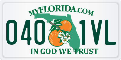 FL license plate 0401VL