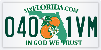 FL license plate 0401VM
