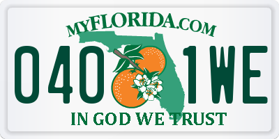 FL license plate 0401WE