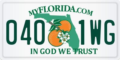 FL license plate 0401WG