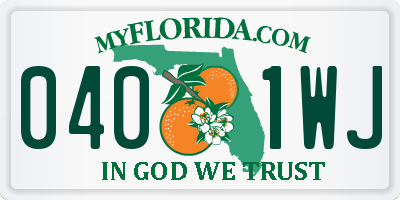 FL license plate 0401WJ