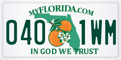 FL license plate 0401WM
