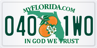 FL license plate 0401WO