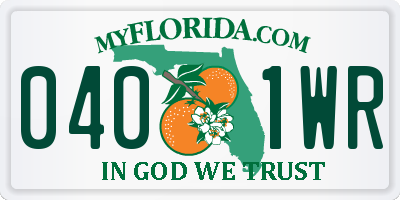 FL license plate 0401WR