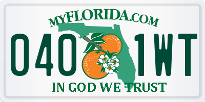 FL license plate 0401WT