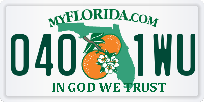 FL license plate 0401WU