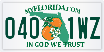 FL license plate 0401WZ