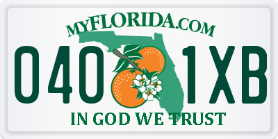 FL license plate 0401XB