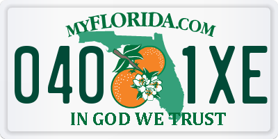 FL license plate 0401XE