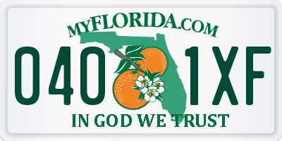 FL license plate 0401XF