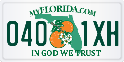 FL license plate 0401XH