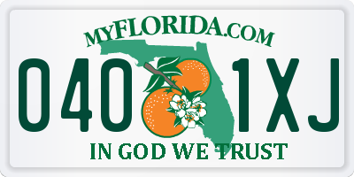 FL license plate 0401XJ