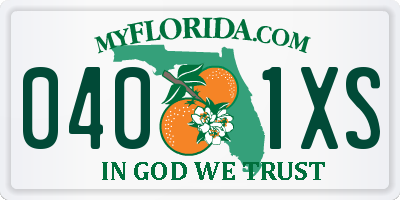 FL license plate 0401XS