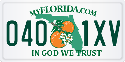 FL license plate 0401XV